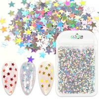 1 Bag Holographic Star Nails Glitter Sequins Sparkly Laser Gold Silver Flakes For UV Gel Polish Nails Art Decoration Accessories