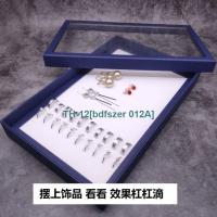 bdfszer 012A 100 stalls with cover Jewelry storage box Earrings display stand Ring finishing box Jewelry photo props