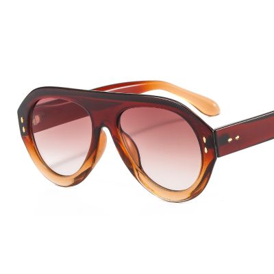 Oulylan New Oversized Sunglasses Male Female Big Frame Round Eyewear Personality Contrast Sunglasses UV400 Colored Goggles 2022