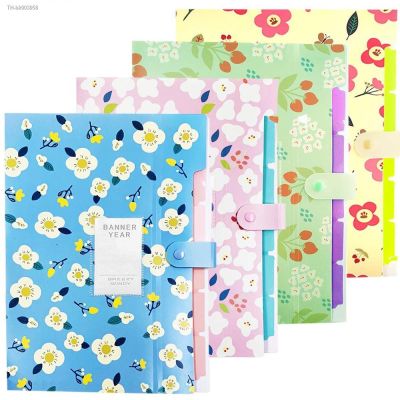 ◇ XRHYY 5 Pockets Plastic Floral Printed Accordion Document File Folder Expanding Letter Organizer for School Teacher and Office