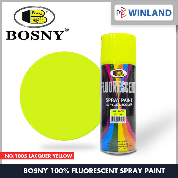 Bosny by Winland Fluorescent Spray Paint Acrylic Lacquer Yellow No.1005
