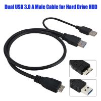 Dual USB 3.0 A Male to Micro-B Male Male Power Supply Y Cable for 2.5inch SATA Hard Drive HDD USB3.0 Mobile Hard Disk Cable