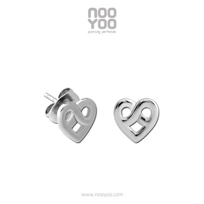 NooYoo ต่างหูสำหรับผิวแพ้ง่าย HUG HEART Surgical Steel