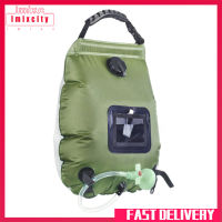 Imixcity 20L กลางแจ้งพลังงานแสงอาทิตย์ความร้อน,กระเป๋าใส่อุปกรณ์อาบน้ำรวบรวมฝักบัวแบบพกพาสำหรับตั้งแคมป์