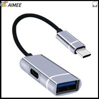 AIMEE แล็ปท็อป ตัวแยก ซิงค์ข้อมูล เครื่องอ่านดิสก์ U USB 3.0 Pd ชาร์จเร็ว ตัวแปลง อะแดปเตอร์ OTG Type-C