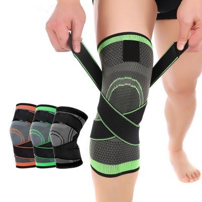 Fashion 1PC Sports Kneepad Men Pressurized Elastic Knee Pads Support Fitness Gear Basketball Volleyball Brace Protector Bandage