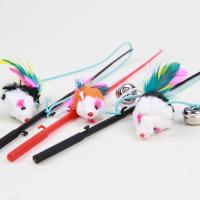 Pet Faux Mouse Feather Rod Funny Creative Cat Playing Teaser Toys Interactive Fishing Rod Game with Bell for Cat Pet Supplies Toys