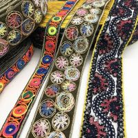 [HOT!] 1 Yards Ethnic Embroidered Webbing Indian Trim DIY Handmade Sewing Ribbons Clothing Decorative Lace Trim