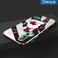 เคส Dienya สำหรับ Huawei P30 P30 Pro P30 Lite เคสการ์ตูนน่ารักดีโชคดีรูปแบบใหม่กรอบสี่เหลี่ยมชุบซิลิก้าเจลนิ่มเคสมือถือกันกระแทกรวมทั้งหมดเลนส์กล้องถ่ายรูปฝาครอบป้องกัน