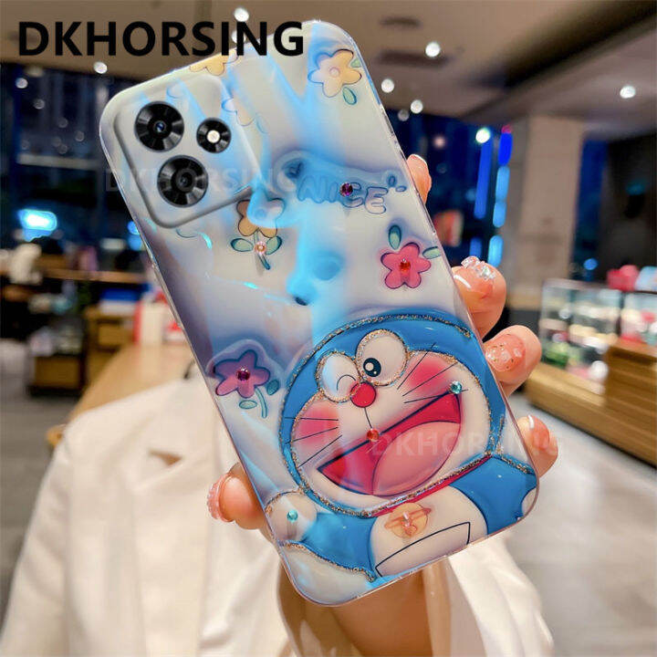 dkhorsing-เคสโทรศัพท์รูปการ์ตูน3d-ใหม่สำหรับ-realme-c53น่ารักลายโดราเอมอนเคสนิ่มซิลิโคนประดับพลอยเทียมบลูเรย์-realmec53-oppo-2023