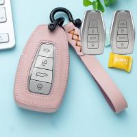 ✑ Leather key cover For Geely Atlas Boyue NL3 EX7 Emgrand X7 EmgrarandX7 SUV GT GC9 borui car accessories car styling keychain