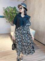 XITAO Dress Patchwork Print Pullover Print Dress