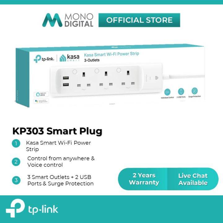 TPLink KP303 Smart WiFi Power Stripwith 3 ETL surge protection smart