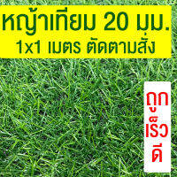 หญ้าเทียม เกรดA สูง 20มม. ขนาด 1x1ม. กันUV หญ้าเทียมราคาถูก หญ้าปลอม หญ้าปูสนาม คุณภาพดี สีไม่ซีด มีรูระบายน้ำ ปูพื้น ปูผนัง แต่งสวน ส่งไว