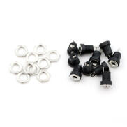 Akabs 10 cái Ổ cắm giắc cắm điện DC nữ đế gắn bảng nối 3.5mm x 1.35mm