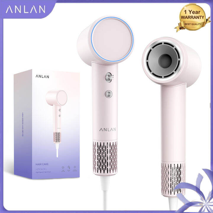 ANLAN Hair Dryer Unique 120,000RPM Brushless Motor 100 Million Negative ...