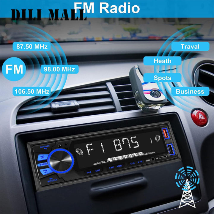 เครื่องเล่นวิทยุระบบเสียงสเตอริโอติดรถยนต์เครื่องเล่น-mp3แบบแฮนด์ฟรี-fm-usb-วิทยุ-fm-aux-พร้อมรีโมทคอนโทรลไร้สาย