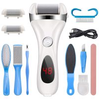 ZZOOI Electric Foot Callus Remover  13-in-1 Rechargeable  Professional Foot Pedicure Kit   Waterproof Hard Skin Remover （white)