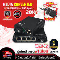 Apollo Media Converter Netlink มีเดีย คอนเวอร์เตอร์ 10/100/1000Mbps GIGABIT  20kg. รุ่น ACVT-05 Lan to Fiber Single-mode RJ45 4 Port ขายเป็นคู่ (A/B) ส่งไว จากไทย