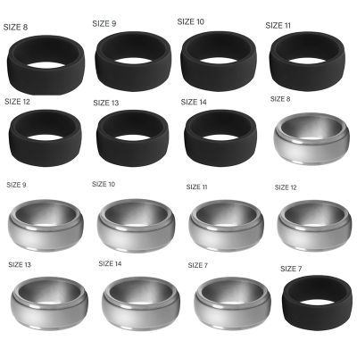 Popular for Men Women Silicone Cool Rings Silicone Wedding Ring Environmental Outdoor Sports RingX2