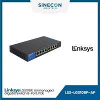 Linksys ลิงค์ซิส รุ่น LGS108P-AP สวิตซ์ Unmanaged GIGABIT SWITCH 8-port, POE