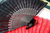 High Grade Lace Womens Dance Fan Chinese Style Cotton Hemp Walk Show Fan Family Decoration Craft Fan