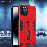 เคสกันกระแทกทหาร ELAXIS สำหรับ IPhone 14 Plus 14 Pro Max 13 12 11 Pro Max XR XS X 7 8 Plus SE ฝาหลัง Cmaera เลนส์เคสป้องกันแท่นวางโทรศัพท์ที่มองไม่เห็นสำหรับ E6-1ดีไซน์ใหม่สีแดง