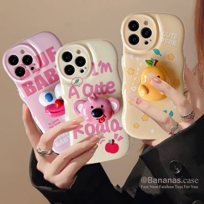 เคสโทรศัพท์มือถือแบบนิ่ม ใส ลายการ์ตูน พร้อมขาตั้ง สําหรับ iPhone 14 13 12 X Xr Xs 7 8 SE2020