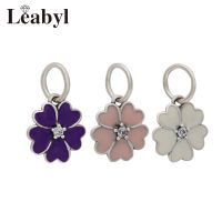 Leabyl Classic Purple Enamel Dasiy Flower Charm Pendant for DIY Bead celet &amp; Bangle Making