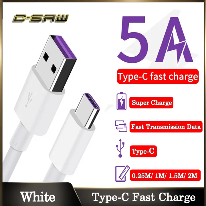 C-SAW Cáp sạc cổng cắm USB và đầu cắm type-C công suất 5A dùng cho điện  thoại di động Huawei kích thước / 1M/ / 2M (vui lòng chọn kích  thước dây cáp phù hợp) - INTL 