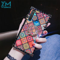 YiaMia เคสโทรศัพท์แสดงบุคลิกภาพแฟชั่นที่สร้างสรรค์สำหรับ Realme C2 Realme 5 Realme 5i Realme 6i Realme 5S Realme 6 Pro Realme 6ตัวชุบโลหะหรูหราฝาครอบโทรศัพท์ TPU Blu-Ray พร้อมที่ยึดแหวน