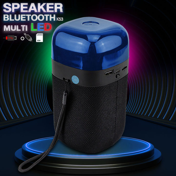 ลำโพงบลูทูธ-ไร้สาย-กะทัดรัด-มีไฟเปลี่ยนสีได้-ดีไซน์สวย-เชื่อมสมาร์ทโฟน-bluetooth-speaker-usb-sdcard-fm-ตู้-ลำโพง-ตู้ลำโพงบ้าน-บลูทูธรถยนต์-บลูทุธ-k53