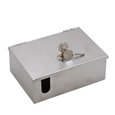 Stainless steel outdoor waterproof access button socket lock box with lock anti-theft electric outdoor metal splash cover case