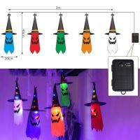 Halloween Decoration Pumpkin Lights Ghost Face Skeleton LED Lights Flashing Lights Dress Up Halloween Wizard Light Post Gift Toy