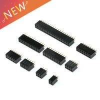 10Pcs 2.54mm 2x2/3/4/5/6/8/10/12/16/20/40 Pin Stright หญิงคู่แถว Pin Header Strip PCB Connector-lihanrui