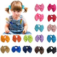 50PCS 2 Inches Baby Girls Mini Hair Bows Ties Elastic Hair Rubber Band Grosgrain Ribbon Hair Accessories for Kids Toddlers