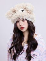 ☈﹊✸ New cute and funny cartoon puppy hat for women with big eyes long ears autumn winter thickened warm ear protection plush pullover