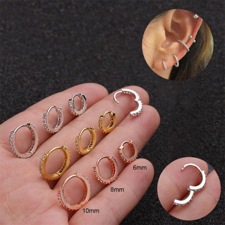 1PC Gold Silver Colour Ear Piercing Jewelry CZ Helix Cartilage Earring