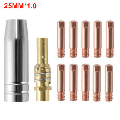 12PCS 15AK Torch Consumables Protective Welding Nozzles Machine Connecting Rod Copper Tool Kit Portable Easy Install Conductive Welding Tools