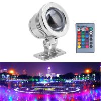 【☸2023 New☸】 huoyanping โคมไฟตู้ปลาบ่อน้ำพุไฟ Rgb Led ใต้น้ำ10W กันน้ำได้ Ip65ไฟเฉพาะจุด16สีพร้อมรีโมทคอนโทรล