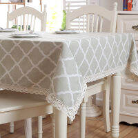 Fashion country linen tablecloth home kitchen decoration printing cube multi-function style rectangular tablecloth tablecloth