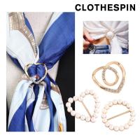 Pearl Buckle Knotted Buckle Charm Round Heart Pentagram Brooches Temperament Silk Scarf Buckle T-shirt Corner Turban Buckle Waist Buckle