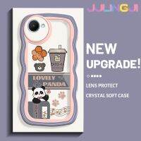 Jjlingji เคสสำหรับ Realme C30 C30s Narzo 50i Prime เคสโทรศัพท์ลายการ์ตูนแพนด้าคลื่นนิ่มแบบดั้งเดิมขอบซิลิโคนคลุมทั้งหมดเลนส์เคสตัวปกป้องกล้องถ่ายรูปเคสฝาหลังเคสนิ่ม