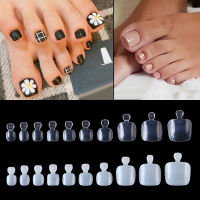 【LuckShops】BEAUTYBIGBANG 100Pcs/box False Toe Nails Nail Art Full Coverage Tips Clear Natural Extension Toe Artificial Nail