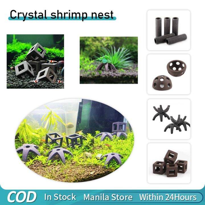 thumbnail image 2 of MY MIRONEY 4Pcs Ceramic Shelters Aquarium Ceramic Rock Cave Shelter Shrimp Betta Lizards Hideaway Breeding Cave Cubic Hideout Fish Tank Decor Ornament 2 of 11