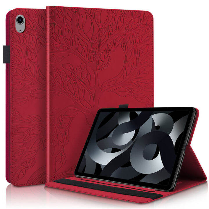 case-สำหรับ-ipad-10th-generation-2022-a2757-smart-case-ปกหนังสำหรับ-ipad-10-9-2022-case-แท็บเล็ตต้นไม้นูนยืน-case