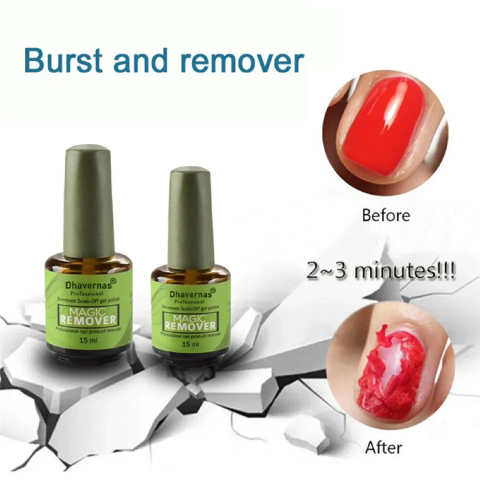 Nail Gel Polish Remover 3-5 Mins Fast Remover Magic Remover Gel Nail Polish  Soak Off UV LED Cleaner Function Gel Remove Tool (15ml)