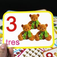 Baby Learning Spanish Montessori 123 Number/Digital Flash Cards Educational Intelligence Ddevelopment Games Family for Children Flash Cards Flash Card