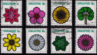 แสตมป์ ประเทศสิงคโปร์ ปี 1973ใช้แล้ว หายาก - ชุดดอกไม้และพืช Singapore stamps for year 1973 Flowers and Plants Set