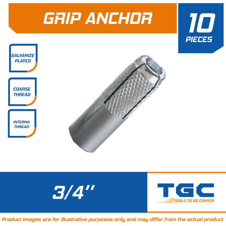 10PCS Grip Anchor 3/4 TGC Drop in Anchor or Expansion Anchor | Lazada PH